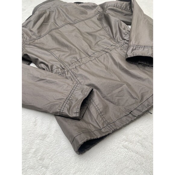 Michael Kors Field Jacket Women’s Size Small Gray Adjustable Waist Hooded - Picture 11 of 14